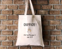 Tote Bag Personnalisable - Champagne Party - 100% Coton Naturel