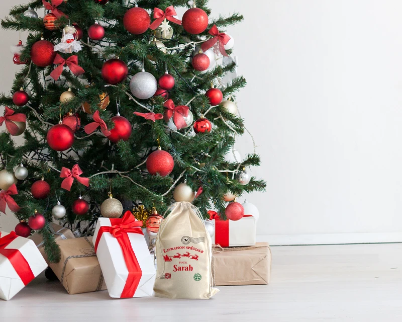 Hotte De Noël Personnalisée - Moyen 45 X 30 Cm 1 Hotte De Noël Personnalisée - Moyen 45 X 30 Cm