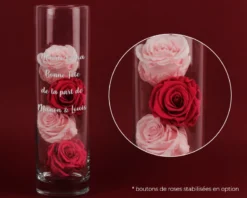 Vase Cylindrique Gravé Personnalisable - Message