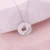 Collier Personnalisé Jeton Coeur En Argent Véritable