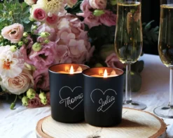 Duo De Bougies Personnalisables Et Parfumées - Coeur -Cadeaux Boutique 226a3734d1c88939d09c9c0d1b8ebf59435516c1861646121895da638d632090