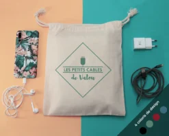 Petit Pochon Personnalisable - Rangement Câbles Et Chargeurs -Cadeaux Boutique 31700ce7aa6e831233708f34e7bc0afa30698a96a2d35cf0388fc46cbab72476