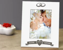 Cadre Métal Blanc Gravé Mariage -Cadeaux Boutique 3615097f5d4a855e2394f82b26be35be8da6ea84d59e0f29f3deef1265101891