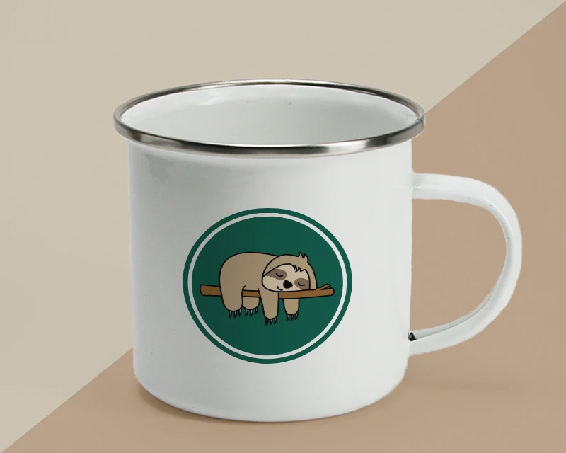 Tasse En émail Personnalisée - Paresseux 2 Tasse En émail Personnalisée - Paresseux – Image 2