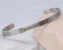 Bracelet Jonc Personnalisable Pour Homme En Acier Mat