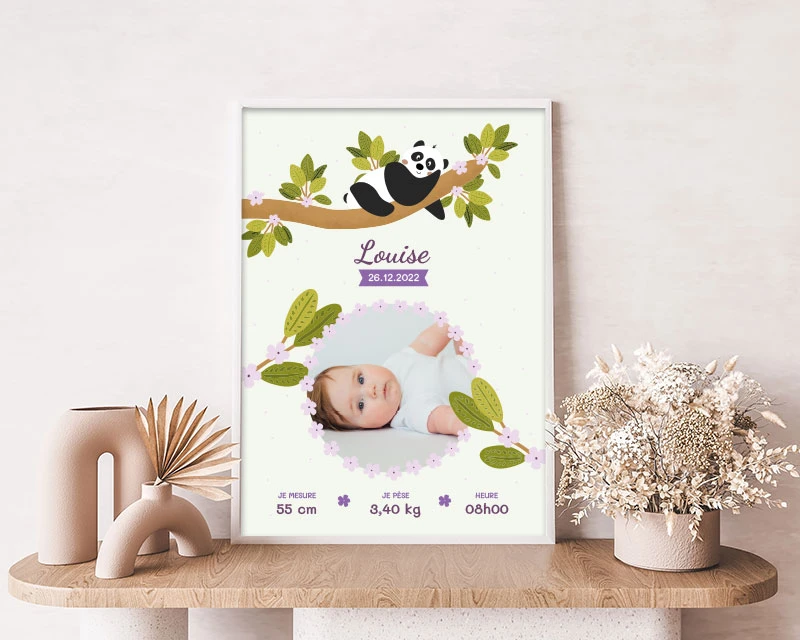 Affiche De Naissance Personnalisée - Panda 2 Affiche De Naissance Personnalisée - Panda – Image 2