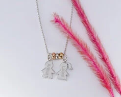 Collier Personnalisé Avec Pendentifs Enfants - Argent