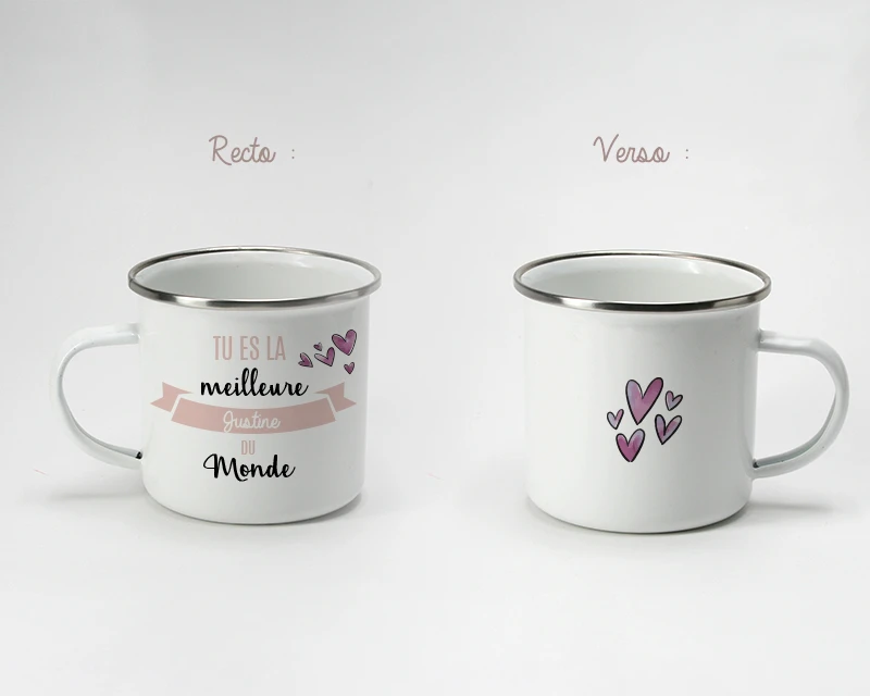 Tasse En émail Personnalisée - Tu Es La Meilleure Du Monde 2 Tasse En émail Personnalisée - Tu Es La Meilleure Du Monde – Image 2