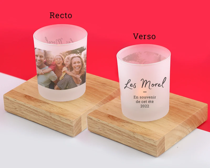 Photophore En Verre Personnalisé - Photo Et Message 1 Photophore En Verre Personnalisé - Photo Et Message