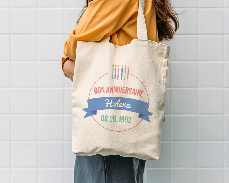 Tote Bag Personnalisé - Collection Bougies D'anniversaire 2 Tote Bag Personnalisé - Collection Bougies D'anniversaire – Image 2