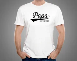 T-shirt Blanc Papa Depuis -Cadeaux Boutique 6b4849e89b09de6db162883b550b3c82930c03661ca4a898abf14723abf617630