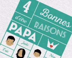 T-shirt Blanc Les Bonnes Raisons D'être Papa Family Circus