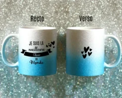 Mug à Paillettes Personnalisé - Doré Ou Bleu Argent - Meilleure Du Monde -Cadeaux Boutique 6d506b327722e0675d89f5553e3089727389254dc86a72dfec734b2872b636136