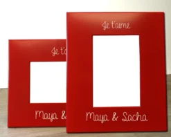 Cadre Métal Rouge Gravé Passion