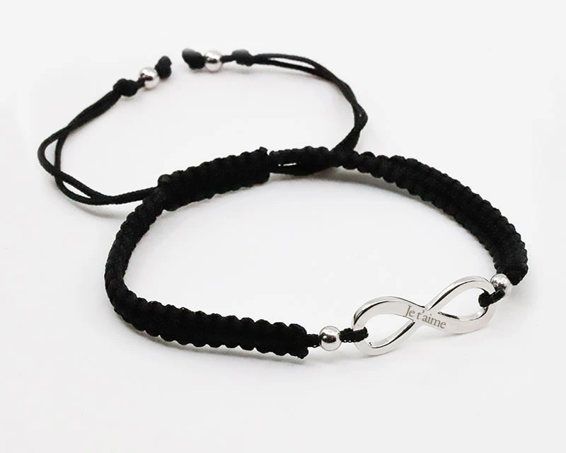Bracelet Infini Personnalisé Pour Homme - Prénom 1 Bracelet Infini Personnalisé Pour Homme - Prénom