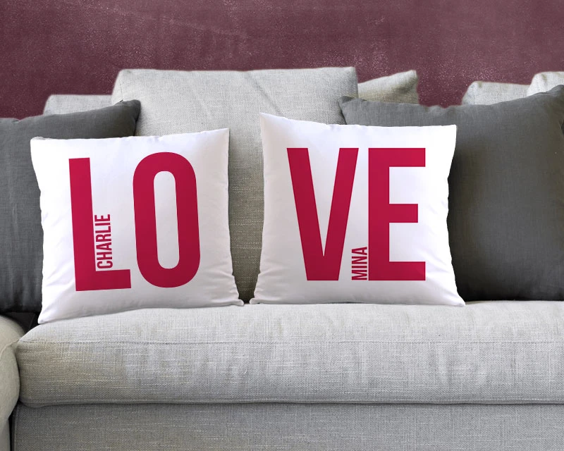 Duo Coussins Personnalisés - LOVE 2 Duo Coussins Personnalisés - LOVE – Image 2