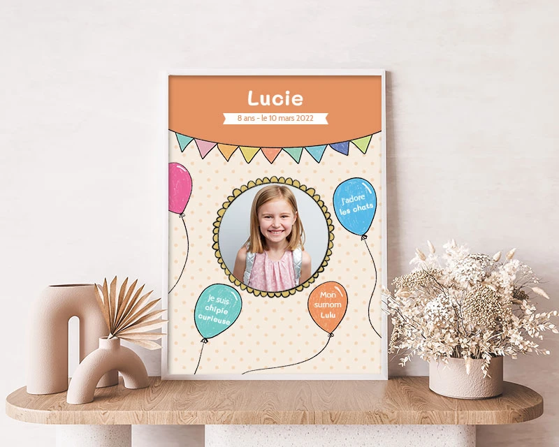 Affiche Anniversaire Enfant Personnalisée - Ballons 3 Affiche Anniversaire Enfant Personnalisée - Ballons – Image 3