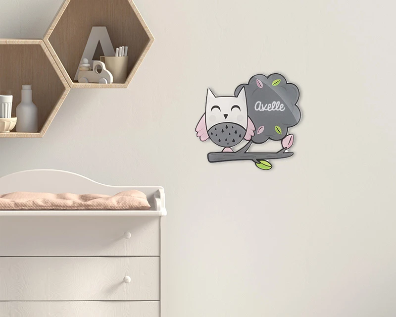 Plaque Décorative Personnalisable - Chouette 2 Plaque Décorative Personnalisable - Chouette – Image 2