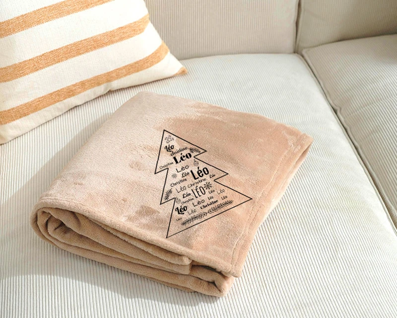 Maxi Plaid Doux Personnalisable - Sapin Famille 2 Maxi Plaid Doux Personnalisable - Sapin Famille – Image 2