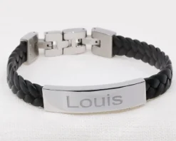 Bracelet Gravé Homme En Acier Et Cuir Tressé 8 Bracelet Gravé Homme En Acier Et Cuir Tressé -Cadeaux Boutique 7bcbd632285c4c8cbfa13dfc1a5219b23cc02217c674e4ae00f838786da329545