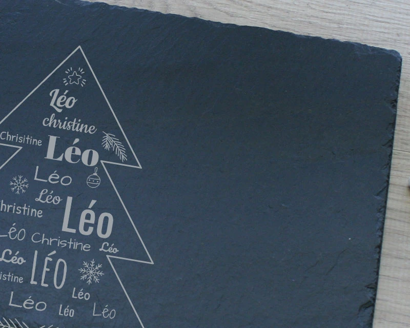 Plateau En Ardoise Personnalisé - Collection Sapin Famille 2 Plateau En Ardoise Personnalisé - Collection Sapin Famille – Image 2