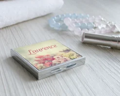 Bracelet Jonc Gravé Je T'aime Maman Argent Rosé Et Son Miroir Personnalisable