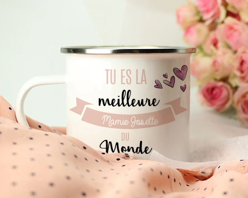 Tasse En émail Personnalisée - Tu Es La Meilleure Du Monde 3 Tasse En émail Personnalisée - Tu Es La Meilleure Du Monde – Image 3