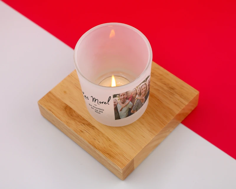 Photophore En Verre Personnalisé - Photo Et Message 2 Photophore En Verre Personnalisé - Photo Et Message – Image 2