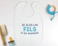 Bavoir Bébé Personnalisable - Collection 'Je Déchire' - Modèle Bleu