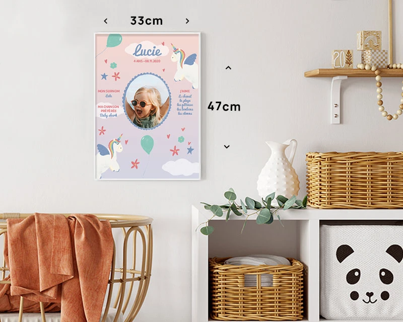 Affiche Anniversaire Enfant Personnalisée - Licorne 2 Affiche Anniversaire Enfant Personnalisée - Licorne – Image 2