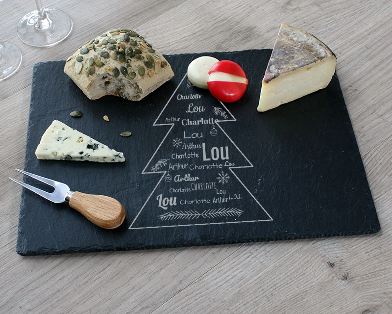 Plateau En Ardoise Personnalisé - Collection Sapin Famille 3 Plateau En Ardoise Personnalisé - Collection Sapin Famille – Image 3