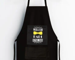 Tablier Noir Personnalisable - Meilleur Grand-Père