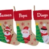 Chaussette De Noël Brodée Personnalisable - Prénom