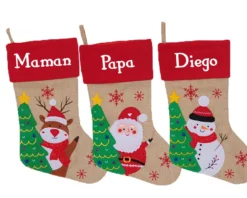 Chaussette De Noël Brodée Personnalisable - Prénom