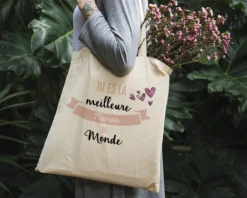 Tote Bag Personnalisable - Tu Es La Meilleure Du Monde - 100% Coton Naturel -Cadeaux Boutique af63ff4f78aaf008027a0426897dc1bba07bd1c046a22bc7d00b9dc501bd28148