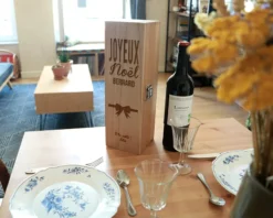 Caisse à Vin Noël Gravée