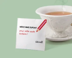 Boîte De 10 Sachets De Thé Bio Personnalisables - Merci Maîtresse, Maître Et ATSEM