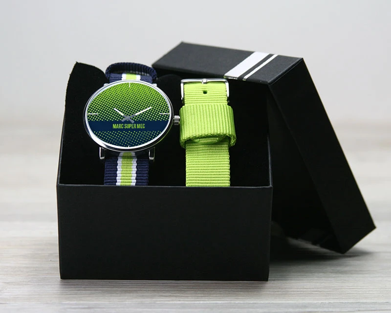 Montre Duo Bleu Vert Message 2 Montre Duo Bleu Vert Message – Image 2