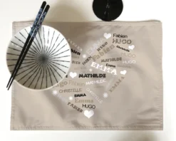 Set De Table Personnalisable - Coeur Famille