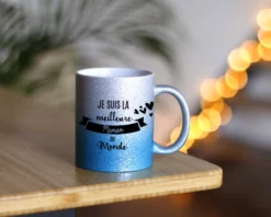 Mug à Paillettes Personnalisé - Doré Ou Bleu Argent - Meilleure Du Monde -Cadeaux Boutique b7ed013947421abe9ccb68fae6ed29c73f6551e34209eb8e6c66f1baabe936135