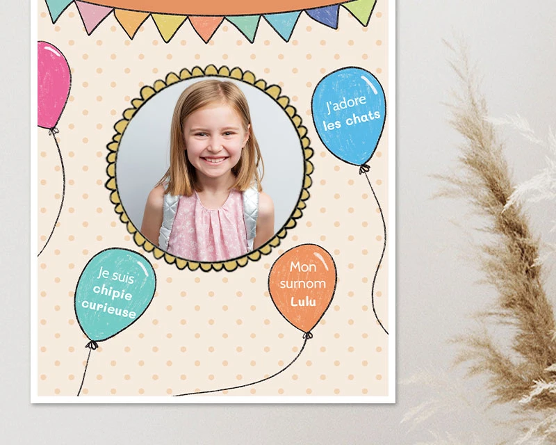 Affiche Anniversaire Enfant Personnalisée - Ballons 1 Affiche Anniversaire Enfant Personnalisée - Ballons
