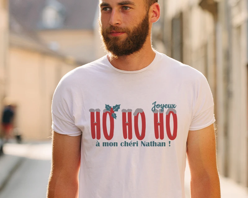 T-shirt Blanc Homme Personnalisé - Collection Hohoho ! 3 T-shirt Blanc Homme Personnalisé - Collection Hohoho ! – Image 3