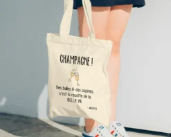 Tote Bag Personnalisable - Champagne Party - 100% Coton Naturel -Cadeaux Boutique c57082f6b62812e717df8796f0ff9770470fab087f3ccdb351fc49cf8dd922472