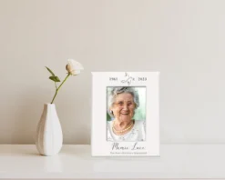 Cadre Photo En Métal Blanc - Deuil