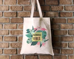 Tote Bag Personnalisable - Flamant Rose - 100% Coton Naturel