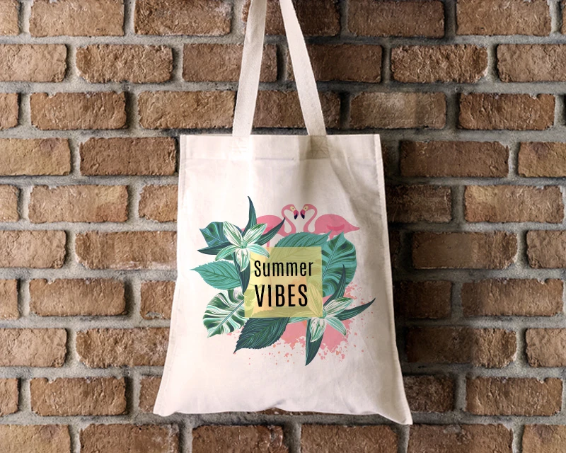 Tote Bag Personnalisable - Flamant Rose - 100% Coton Naturel 1 Tote Bag Personnalisable - Flamant Rose - 100% Coton Naturel