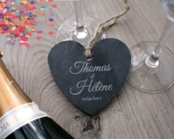 Coeur Ardoise à Suspendre Mariage