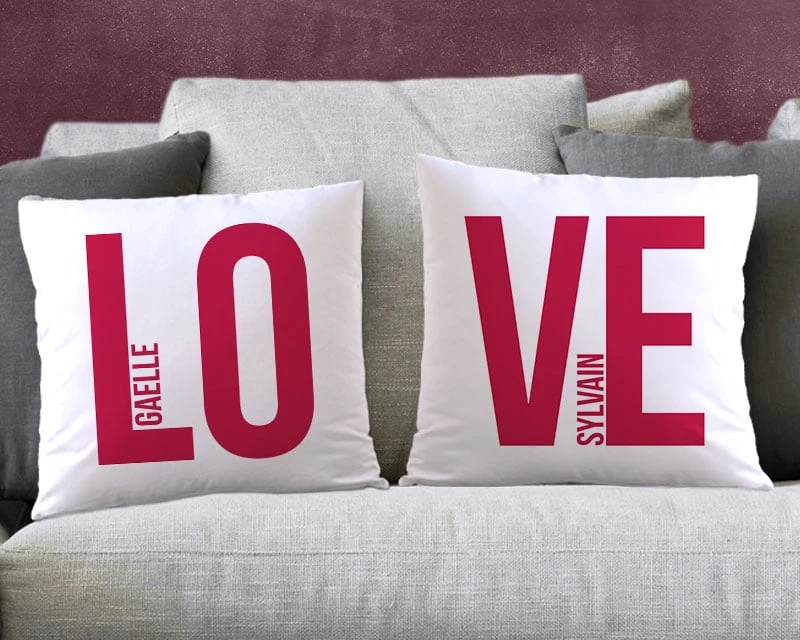 Duo Coussins Personnalisés - LOVE 1 Duo Coussins Personnalisés - LOVE