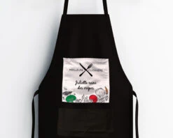Tablier Noir Personnalisable - Atelier Cuisine