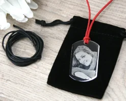 Pendentif Plaque Gravé Photo